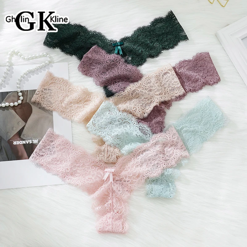 Gk Brand Sex Bowknot Mutandine Da Donna Charm Hollow Laciness Fashon Design Style Ladies Thongs Spedizione Gratuita