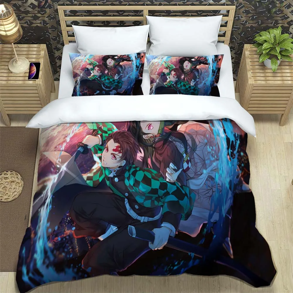 

Cartoon digital printed polyester bedding set, three piece set, soft, high-end, atmospheric, comfortable, and soft couple gift