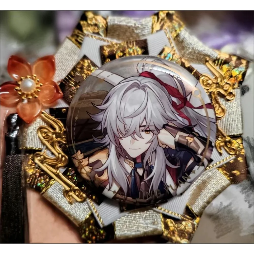 Anime Itabag Rosette Display Holder Badge Base Ribbon Pin Decoration Genshin Impact Light and Night Honkai Handmade Accessories