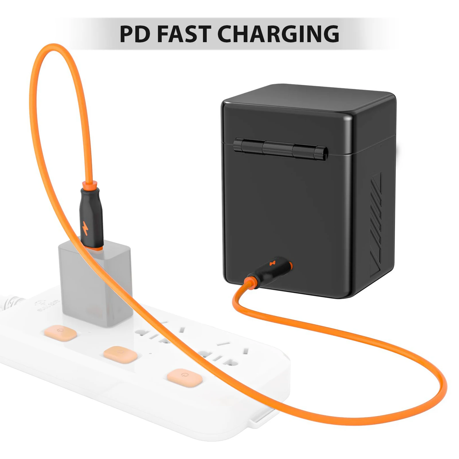 Dual-Slot Battery Charging Case with Card Slots and OLED Screen, PD Fast Charge