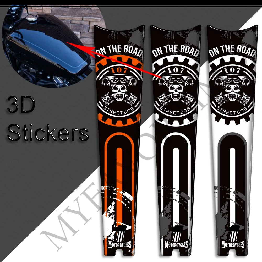 For Harley Davidson Street Bob FXBB 107 M8 Motorcycle Decals  Protector Tank Knee Pad Side Grips Gas Fuel Oil Kit поводок pride harley davidson светоотражающий 120х1 6 см