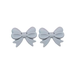 Sunrony Bowknot Silicone Beads Set for DIY Jewelry and Accessories - Pack of 10 (10pcs Light gray)