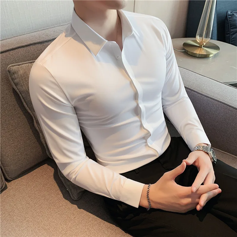 Camisas De Hombre Spring New Long Sleeve Printed Shirts For Men Clothing  2023 Business Slim Fit Casual Club/Prom Tuxedo Dress - AliExpress