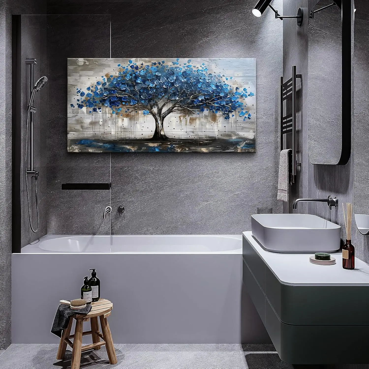 Framed Canvas Tree Panorama - detail texture
