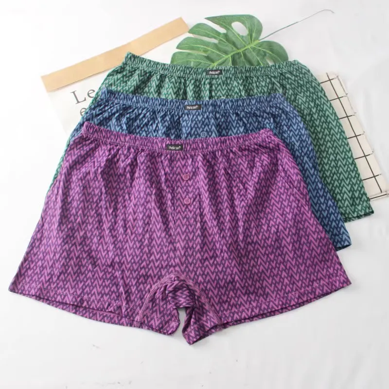 Summer Underwear Shorts For Men Cotton Loose Middle Waist Pajama Pants Sleep Bottoms