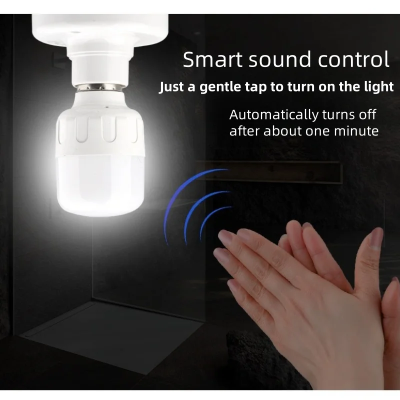 E27 Screw Socket Sensor Lamp Bases Sound And Light Control Lamp Holder Sensor Delay Sound Control Switch Stair Led Holder