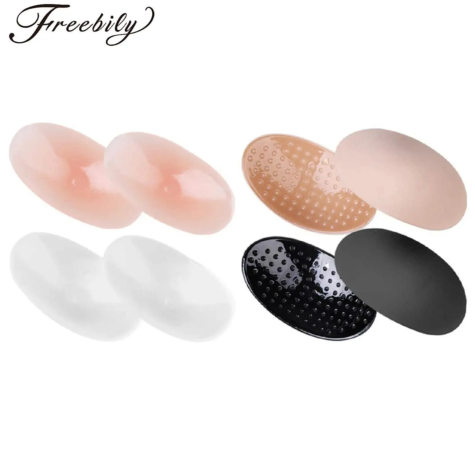 4 Pair Adhesive Shoulder Pads Silicone Sagging Shoulder Enhancers Silicone Pads Sponge Pads Mixed Square Shoulder Makers