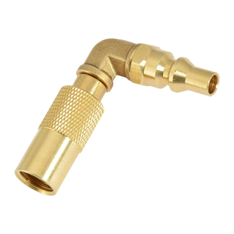 N0HB Practical Propanes Grills Adapter 1/4In Quick Connects Elbow Brass Propanes Grills Fitting Suitable for Outdoor Cooking