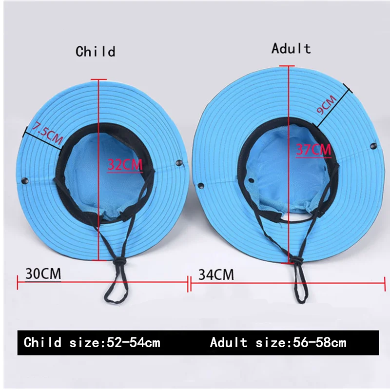 Parent-child Sun Fisherman Hat Outdoor Unisex UPF 50+ Bucket Hat Men Women Large Wide Brim Hiking Children Panama