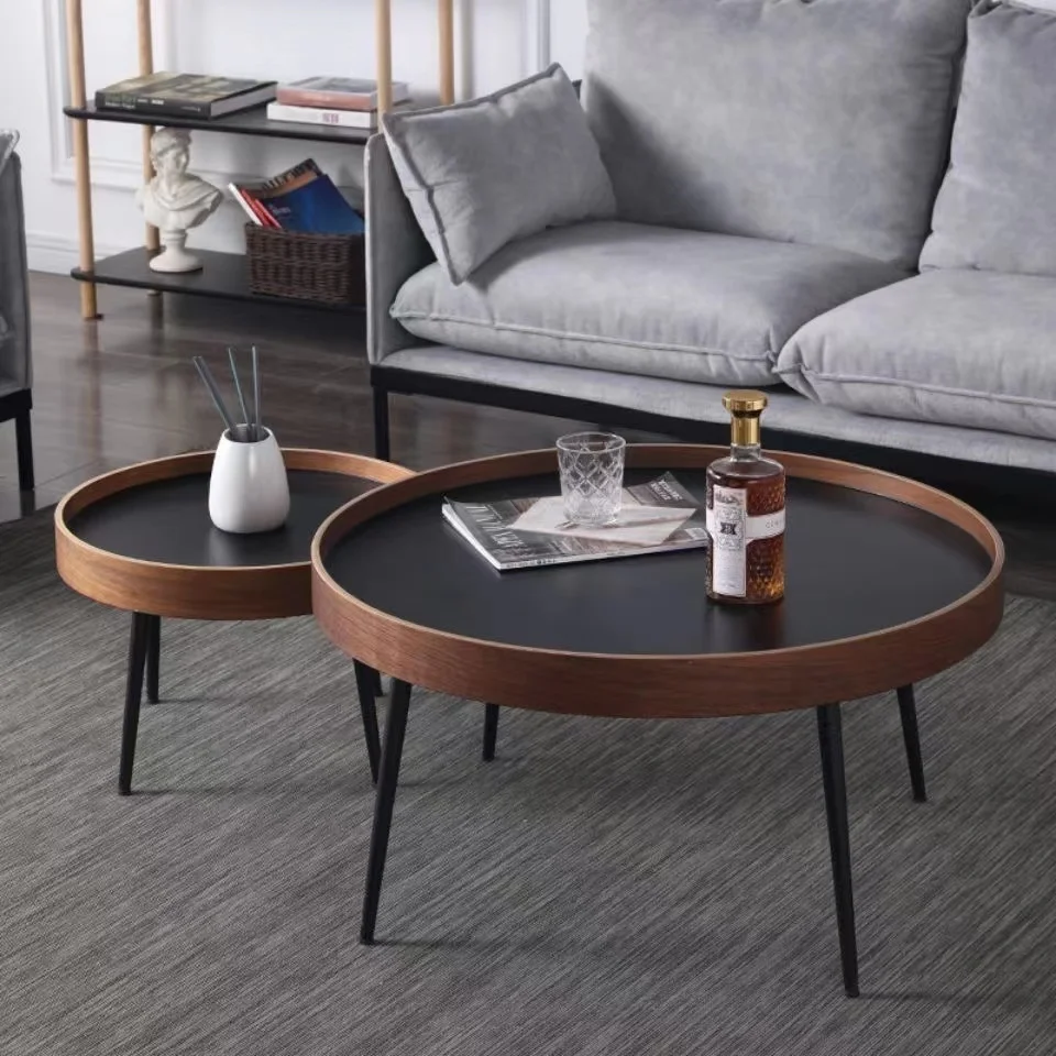 

Маленький круглый стол в скандинавском стиле, современный минималистичный журнальный столик для гостиной, балкона, спальни, простой сборный маленький кофейный столик, Прямая поставка