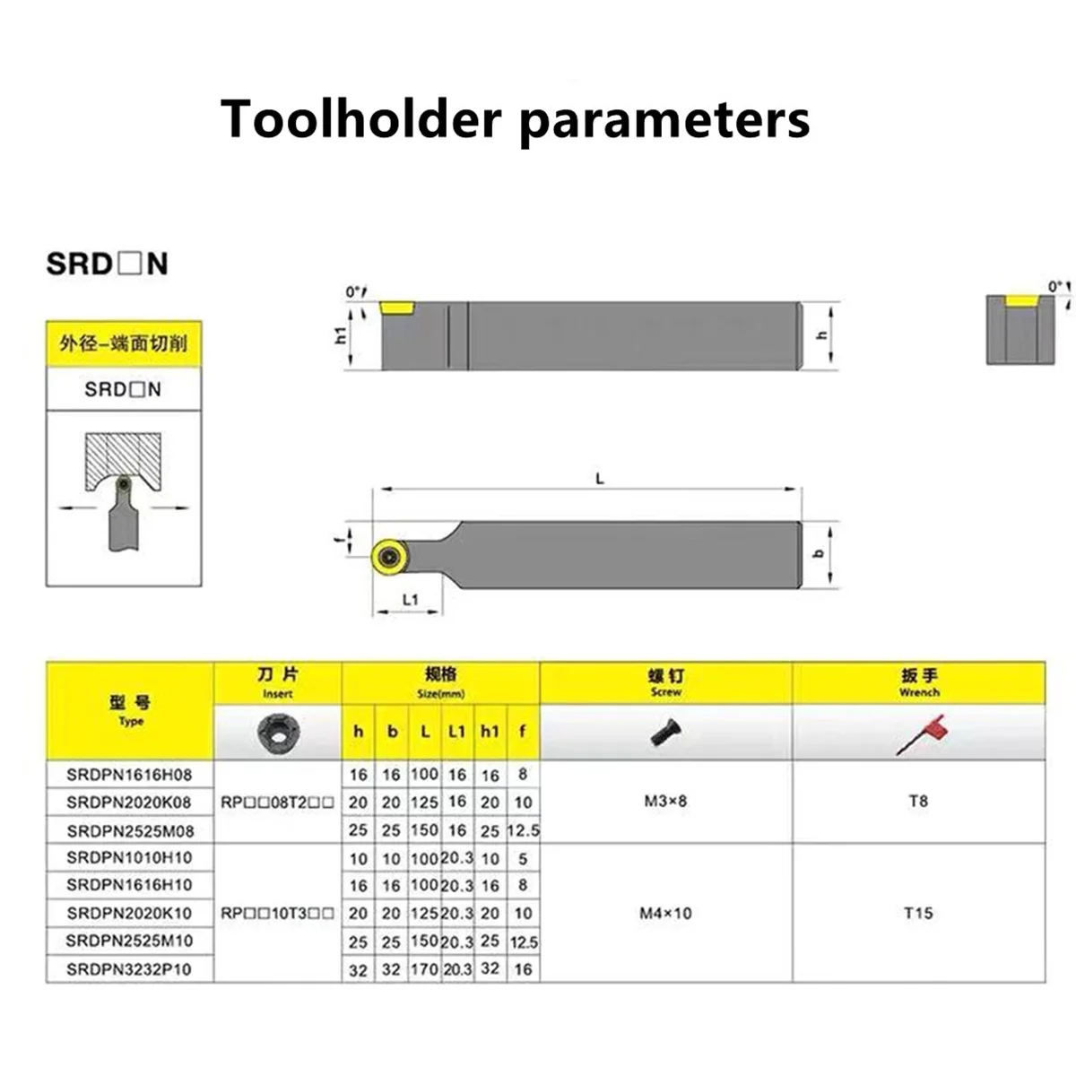 SRDPN1010H10 SRDPN1212H10 SRDPN1616H10 Turning Tool Holder Boring Bar CNC Outer Tool Holder RPMW1003MO RPMT10T3MO R5 Insert images - 6