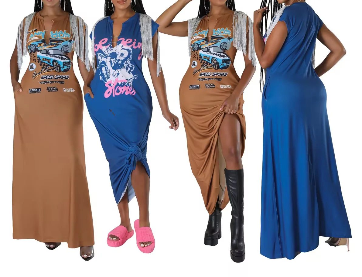 

2024 fashion women's print Tzitzit dress