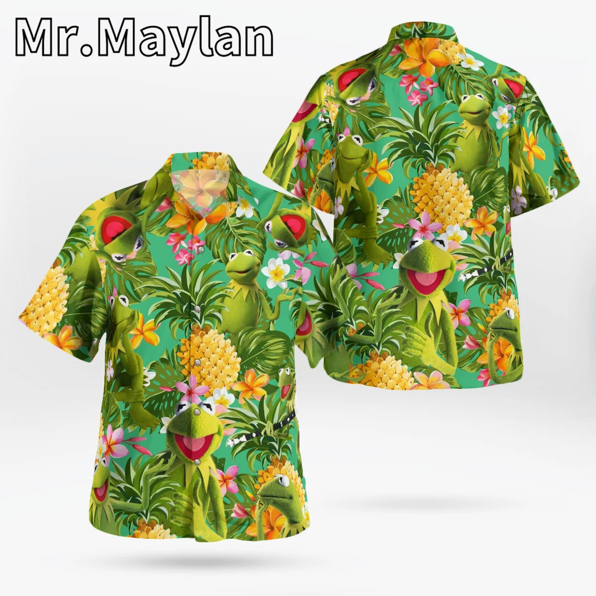 Harajuku Anime 3D Elmo Shirt Hawaii Shirt Men Summer Short Sleeve Shirt Men Shirts 2023 Oversized 5XL shirt Chemise Homme-1188 4