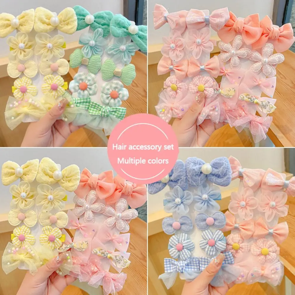 Cute Cloth Hair Clips Bow Flower Multicolor Barrettes