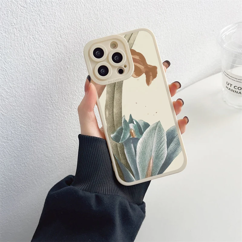 Retro Floral Soft Shell Phone Case - Elegant Flower Back Cover Design