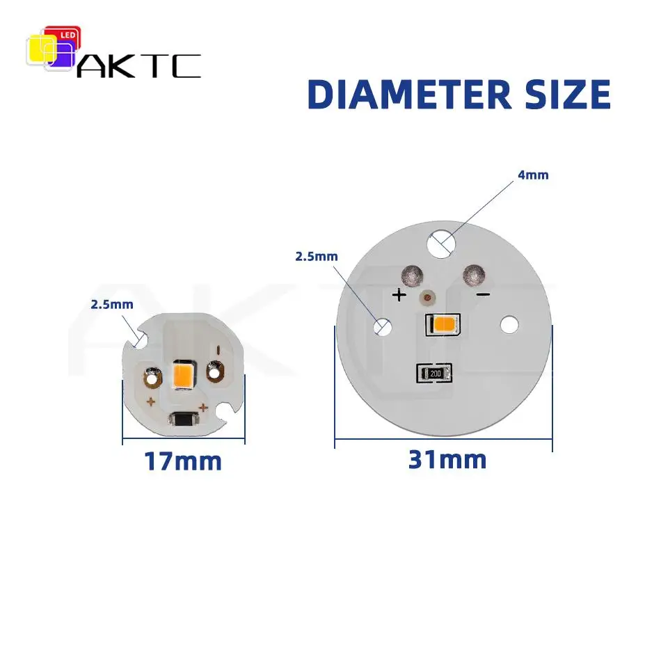 2 Pc LED 조명 보드 5V SMD2835 단일 색상 따뜻한/흰색/노란색/파란색 직경 17/31mm 알루미늄 저전압 램프 플레이트 DIY 전구 칩