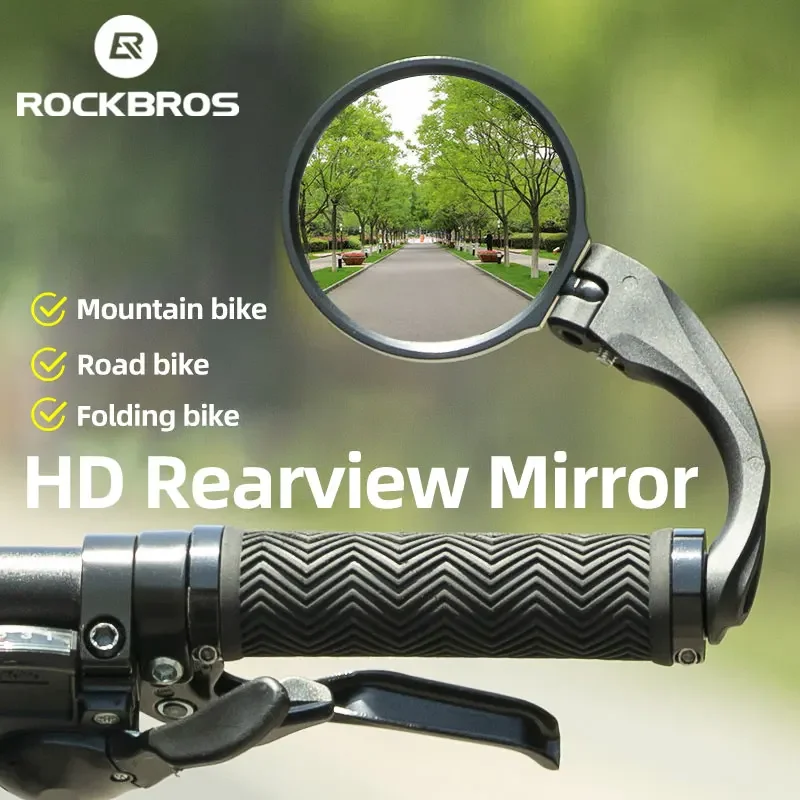 ROCKBROS HD View MTB Road Bike Mirrors 360 Angle Adjustable Handlebar Wide Range Rearview Mirror For Motorcycle Accessories rearview mirror