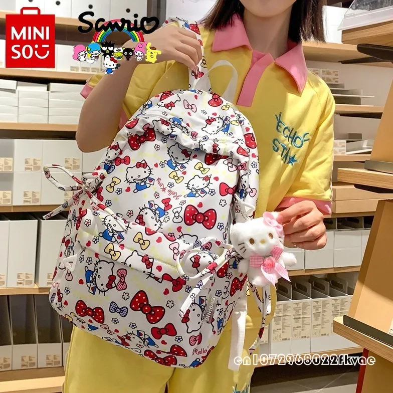 HelloKitty 2024 New Women's Backpack Fashion High Quality Girl Travel Backpack Cartoon Versatile Large Capacity Student Backpack