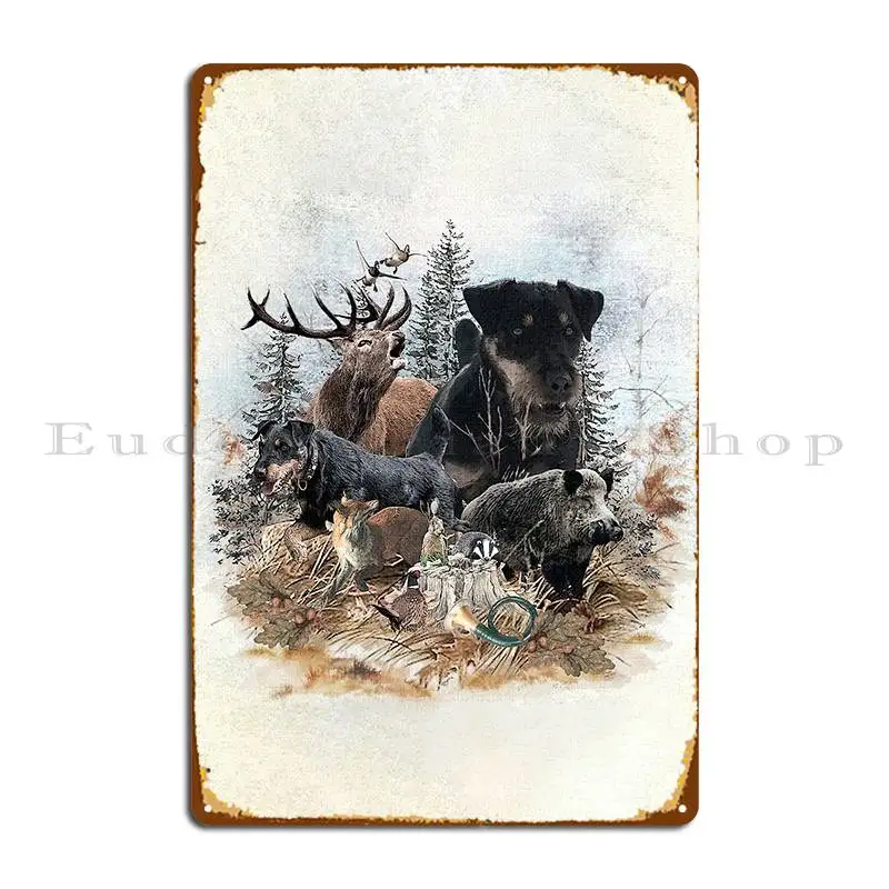 

German Hunting Terrier Jagdterrier Metal Plaque Poster Plates Home Custom Club Bar Design Pub Tin Sign Poster