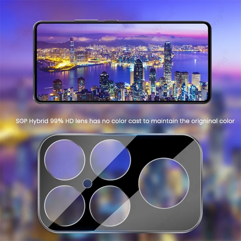 Black 3D Curved Tempered Glass Camera Lens Protector Cap
