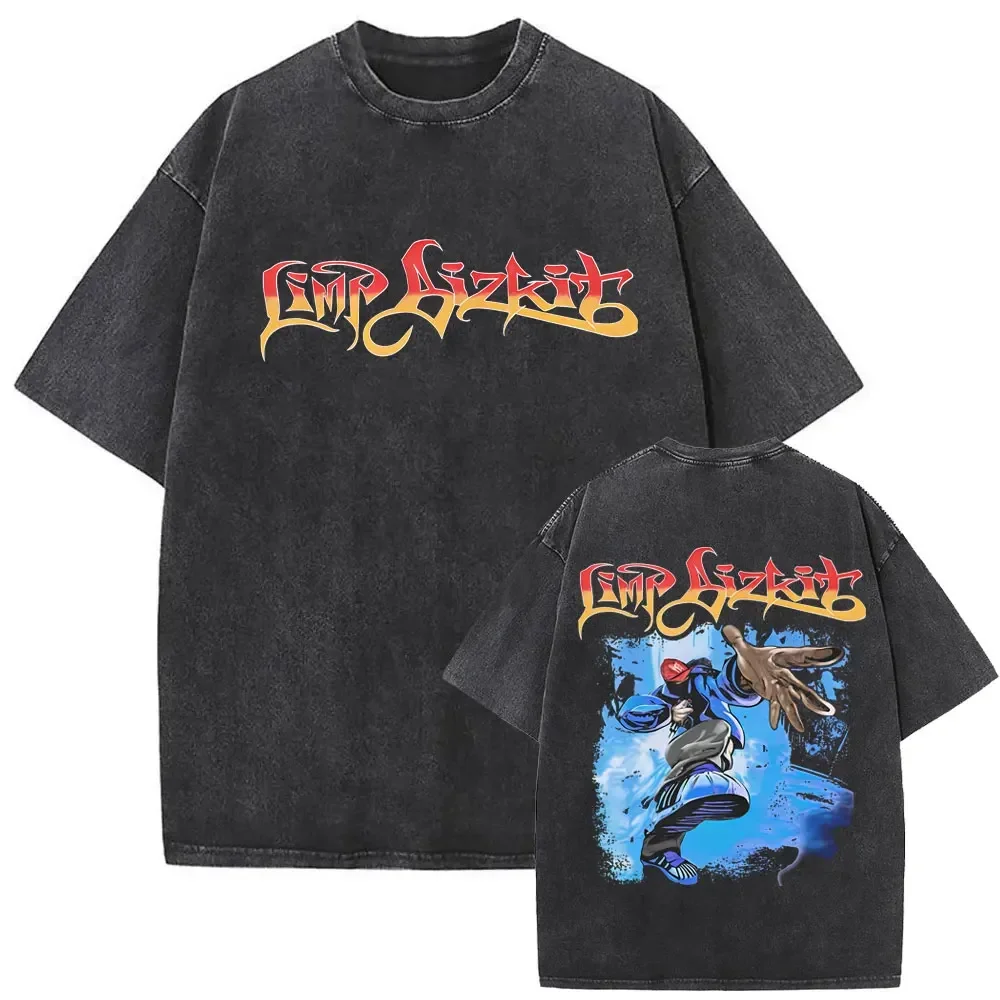 Limp Bizkit Style Graphic T Shirt Nu Metal Vintage Cotton Grunge Band Tee S-3XL