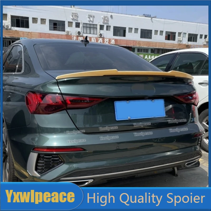 

For Audi A3 Sline S3 RS3 8Y Sedan 2021 2022 2023 ABS Material Unpainted Color Rear Trunk Lip Spoiler Wing Car Accessories