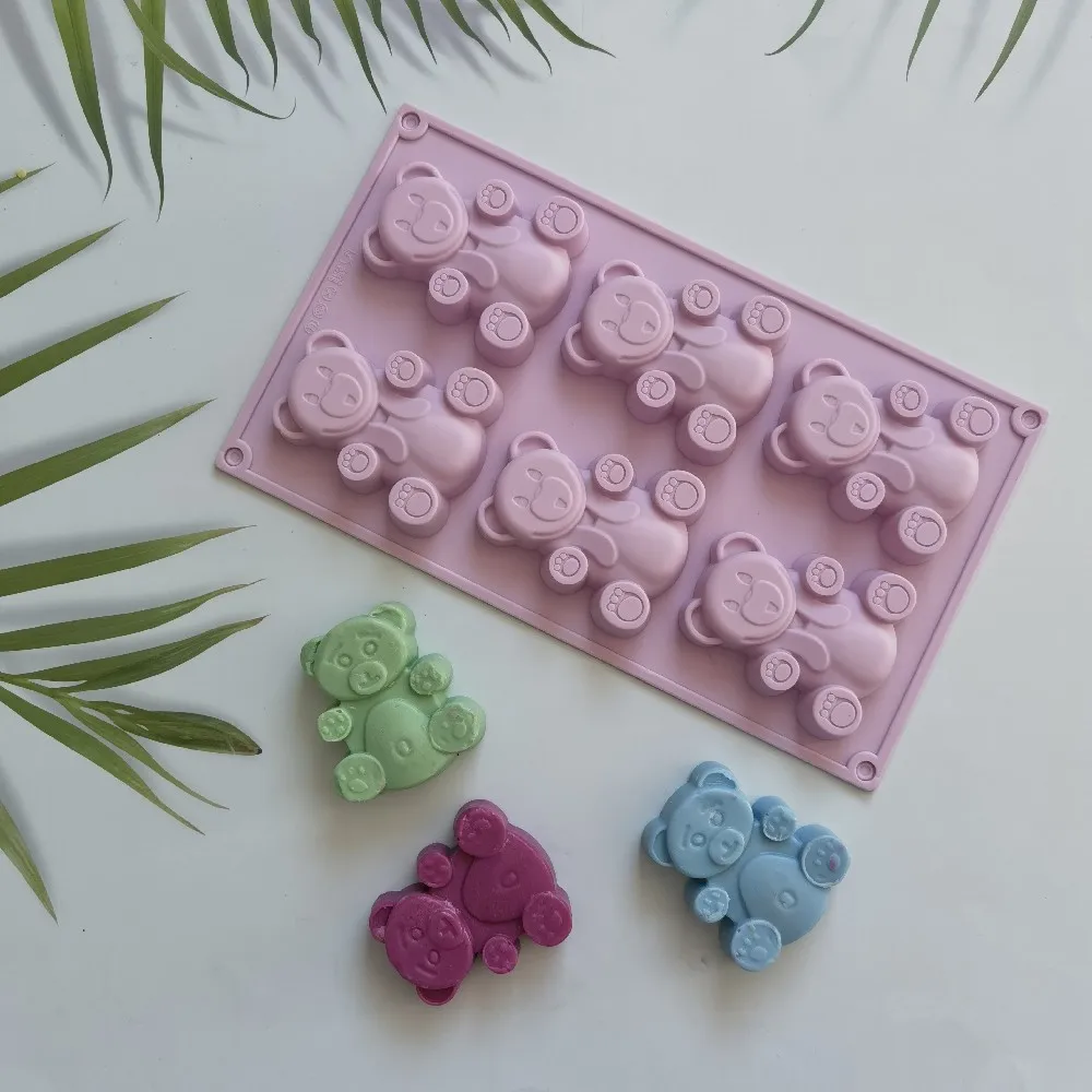 

Bear Form Cake Mold Silicone Mold Baking Tools Kitchen for Cookie Candy Jelly Muffin Sandwiches Homemade Soap Mould