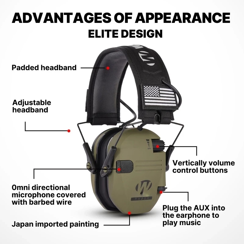 Tactical anti-noise Earmuff for Hunting shooting headphones Case Noise reduction Electronic Hearing Protective Ear Protection