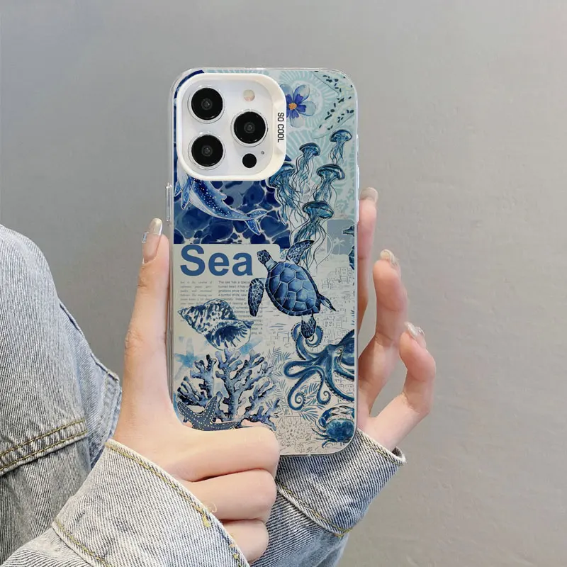 Vibrant Painted Sea Turtle Laser Protective Phone Case