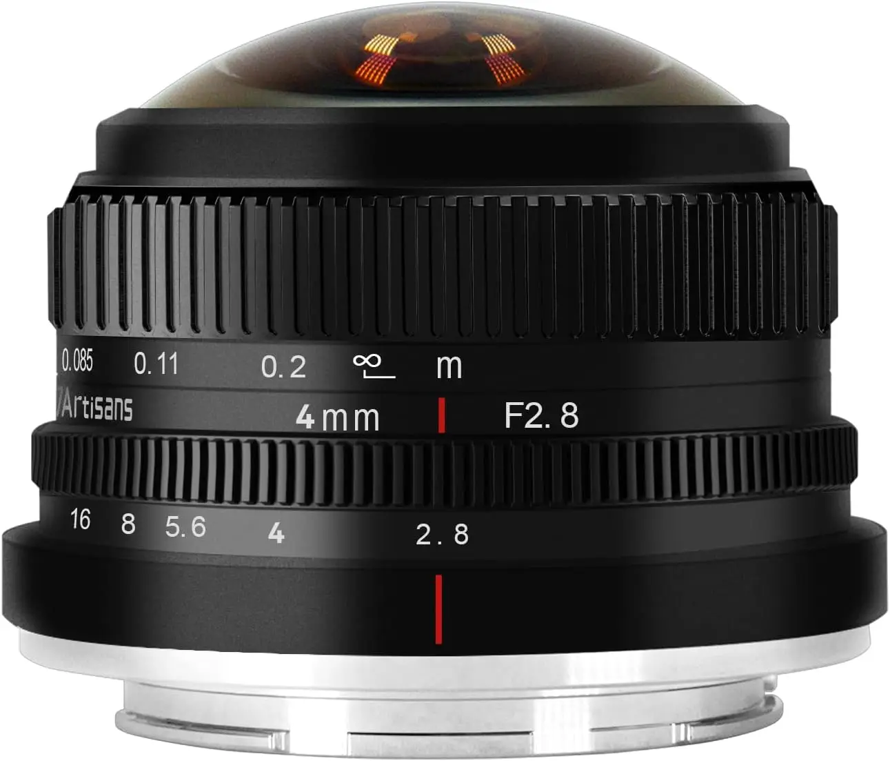 7 Artigiani 4Mm F2.8 Obiettivo Grandangolare Fisheye Messa A Fuoco Manuale Per Fotocamera Mirrorless Sony M43 Eos-M Fujifilm Fx-Mount