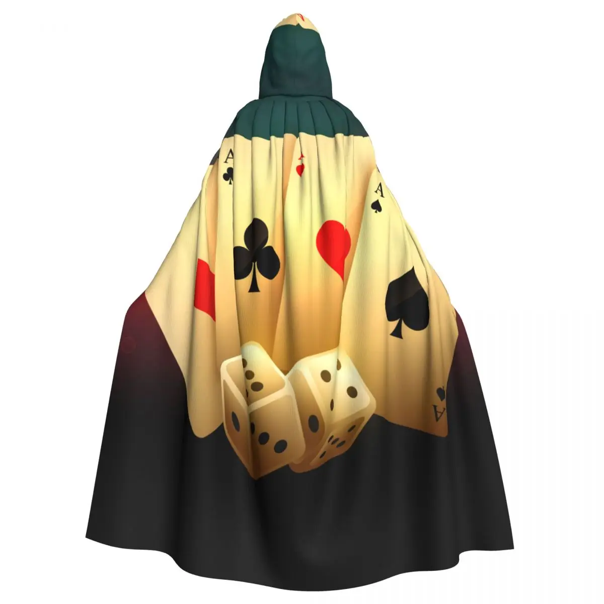 

Golden Poker Adult Cloak Cape Hooded Medieval Costume Witch Wicca Elf Purim Carnival Party