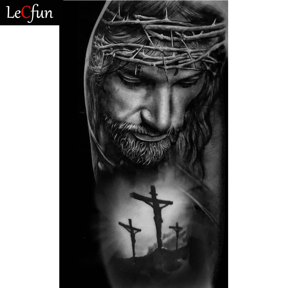 LeCfun 5D Diamond Painting God Jesus Cross Art Kits Full Drill Round/Square Rhinestone Dot Stitch Religion Home Decor |