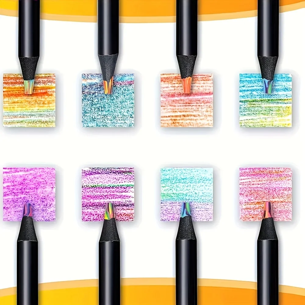 12pcs Gradient Color Wooden Colored Rainbow Pencils 3