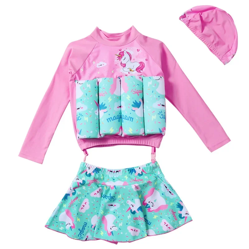 Split Swimsuit Boys and Girls Cartoon Buoyancy Swimsuit Children Girl Summer Vacation Beachwear Traje De Ba&ntilde;o Dividido