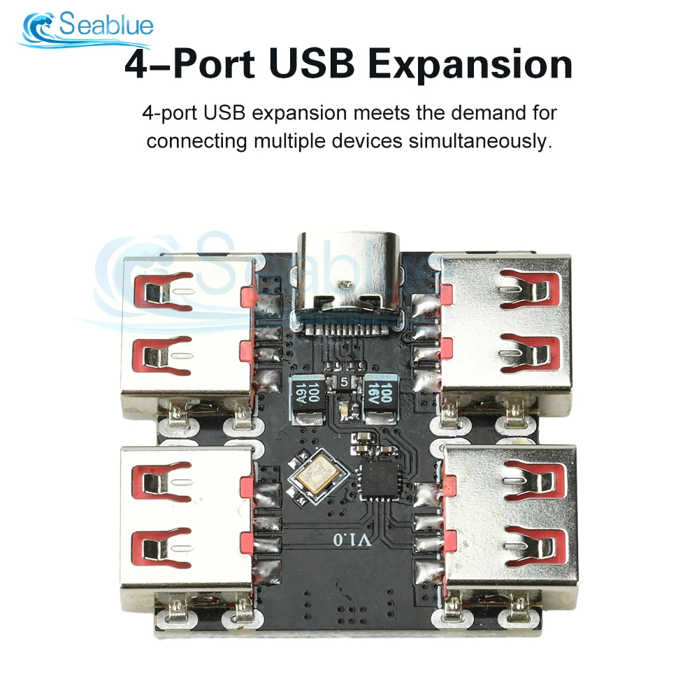 XL334P4 4 Bağlantı Noktalı USB 2.0 Hub, Tip-C Arayüzlü, 40MB/s Veri Aktarımı, Tak ve Çalıştır, Mouse, Klavye, USB Bellek ve Düşük Güç Tüketimli Cihazlar için