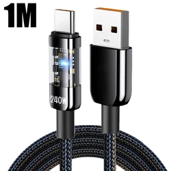 High - Speed 240W Fast Charging Nylon - Braided USB - C Cable (1M)