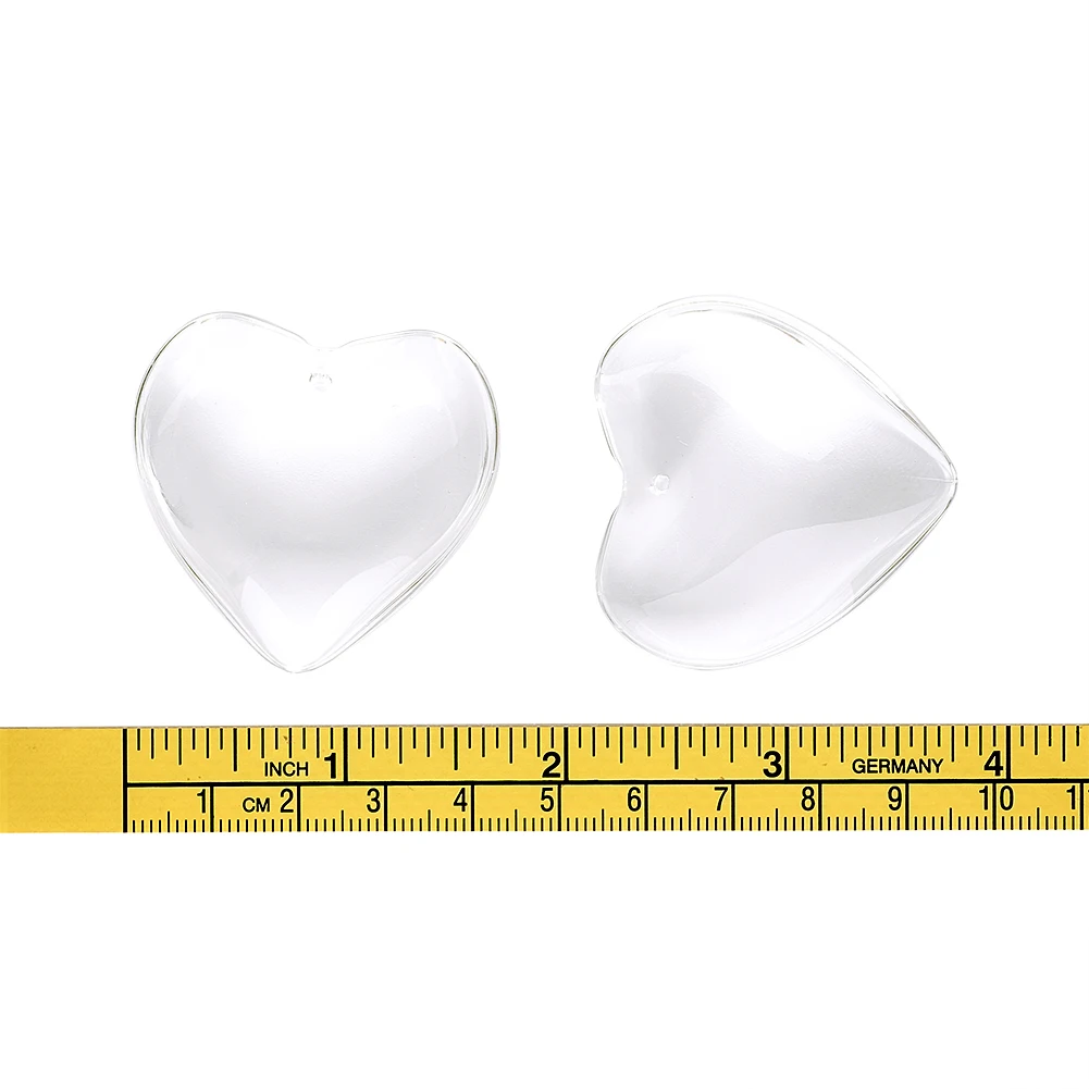 50pcs Clear Glass Big Heart Pendants for Valentine Gifts Ideas  jewelry making DIY Necklace Crafts Decor,41x42x14mm, Hole: 2mm 4