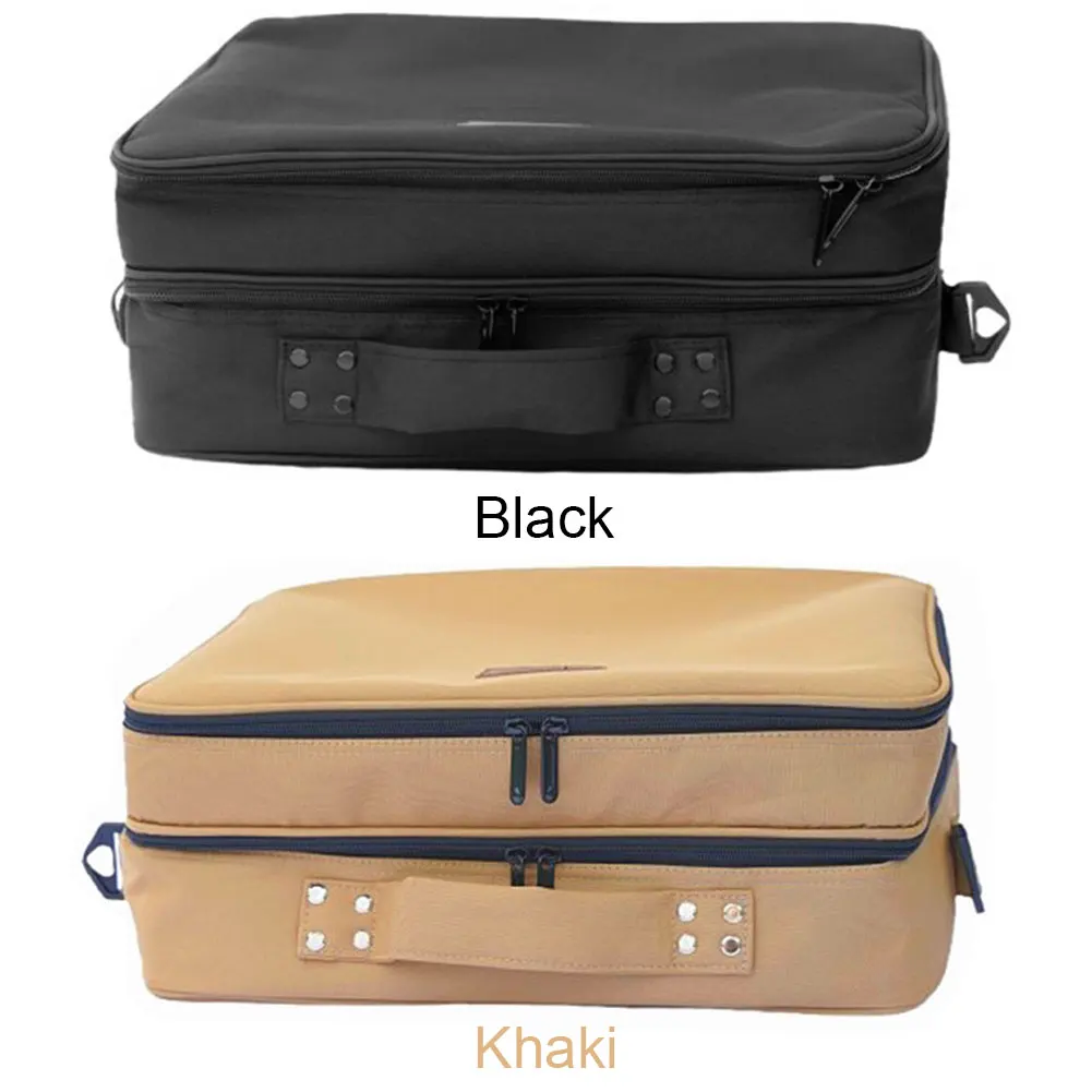 더블 레이어 야외 캠핑 보관 토트 백 베이킹 트레이 카세트 스토브 가스에 대한 다목적 내마모성 고용량