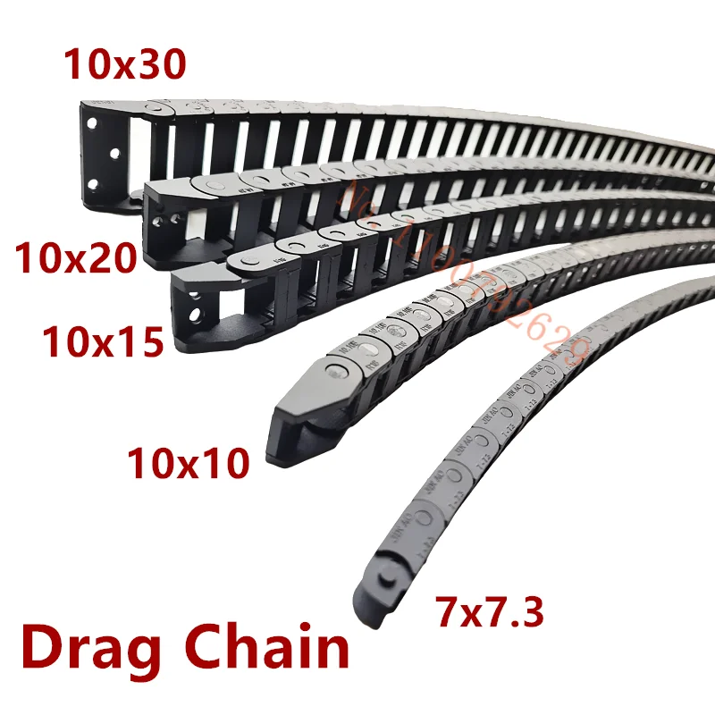 open Drag Chain bridge type 7x7 10x10 10x15 10x20 15x20 18x18 L1m Cable  Carrier with Ends for CNC 3D printer Voron Trident 2.4