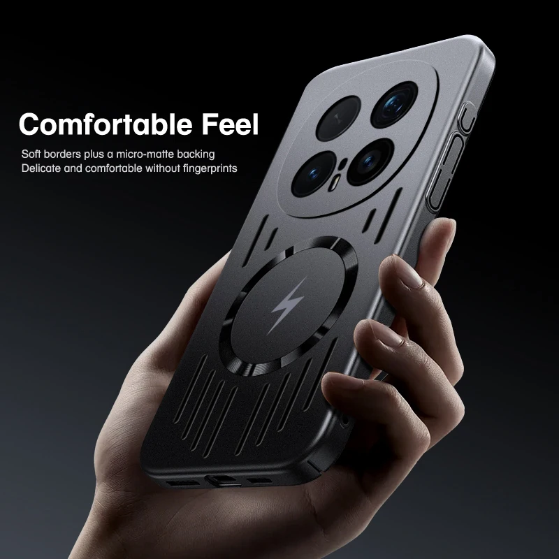 Enhanced Heat Dissipation Magnetic Hard Phone Case with Breathable Design