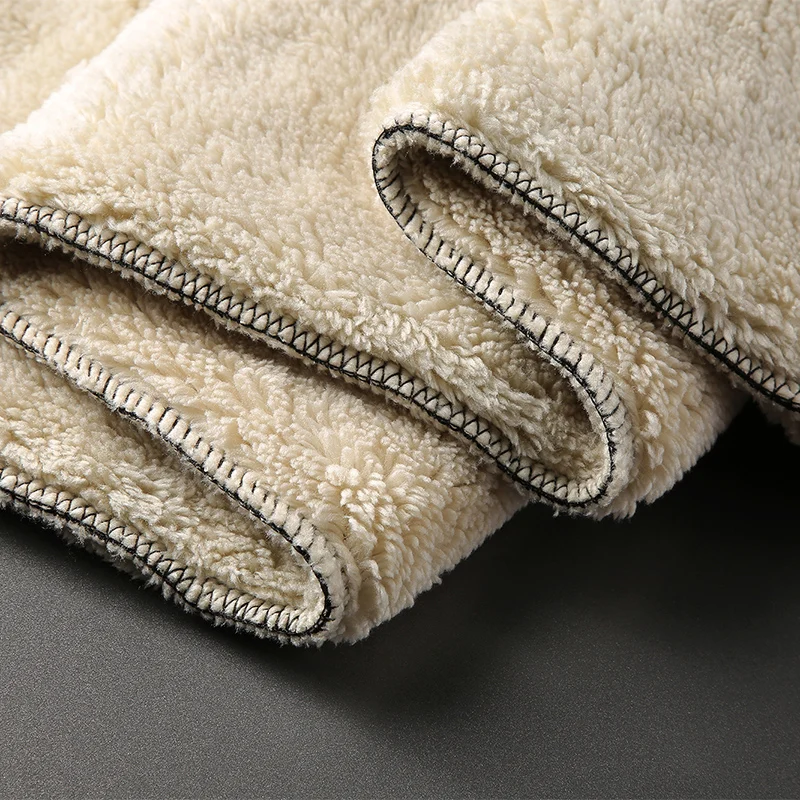 New Men'S Autumn Winter Fashion Middle-Aged And Elderly Leisure Thickened Warm Pure Cotton Hooded Lamb Cashmere Sports Set