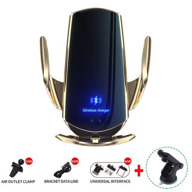 30W Qi Car Wireless Charger for iPhone 13 12 11 XS XR X Samsung Xiaomi Magnetic USB Infrared Sensor Phone Holder Mount