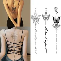 One Butterfly Spine Waterproof Temporary Tattoo, Lasting 1-2 Weeks, Semi-Permanent Tattoo Color, Realistic Fake Tattoo 1
