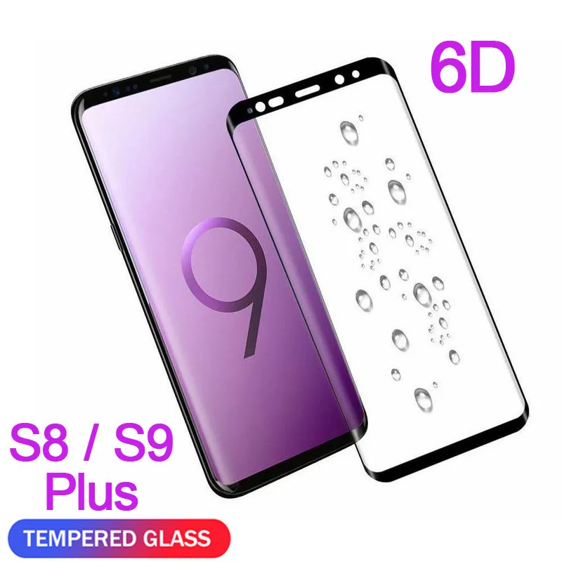 6D Full Curved Tempered Glass Case for Samsung Galaxy S9 Plus S8 Screen Protector Protect Film | Мобильные телефоны и
