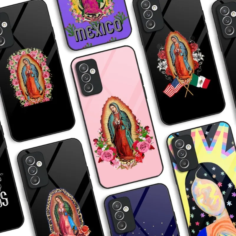 Virgin De Guadalupe Virgen Mary Custodia In Vetro Per Samsung A51 A22 A52 A12 A32 A42 S22 S21Fe S20 Ultra Note 20 10 Pro Plus