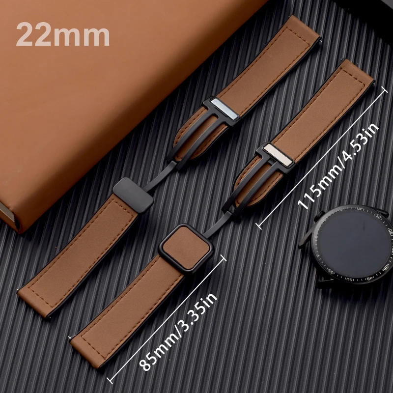 Leather Silicone Strap For Huawei Watch GT 5 4 46mm 41mm Bracelet For Huawei GT5 GT4 GT3 Pro GT2 22mm Strap Unisex watch strap