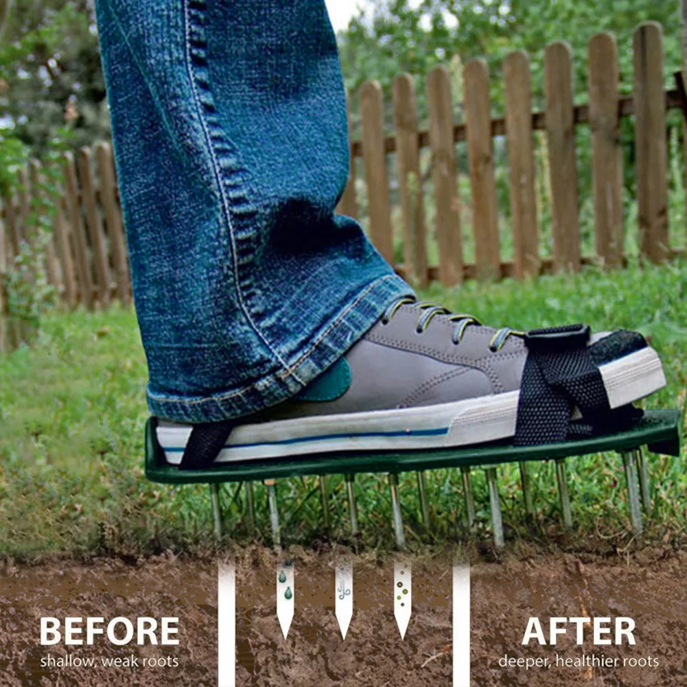 1 Pair Outdoor Garden Portable Grass Loosening Tool Self-leveling Epoxy Ground Nail Grass Nail Shoes