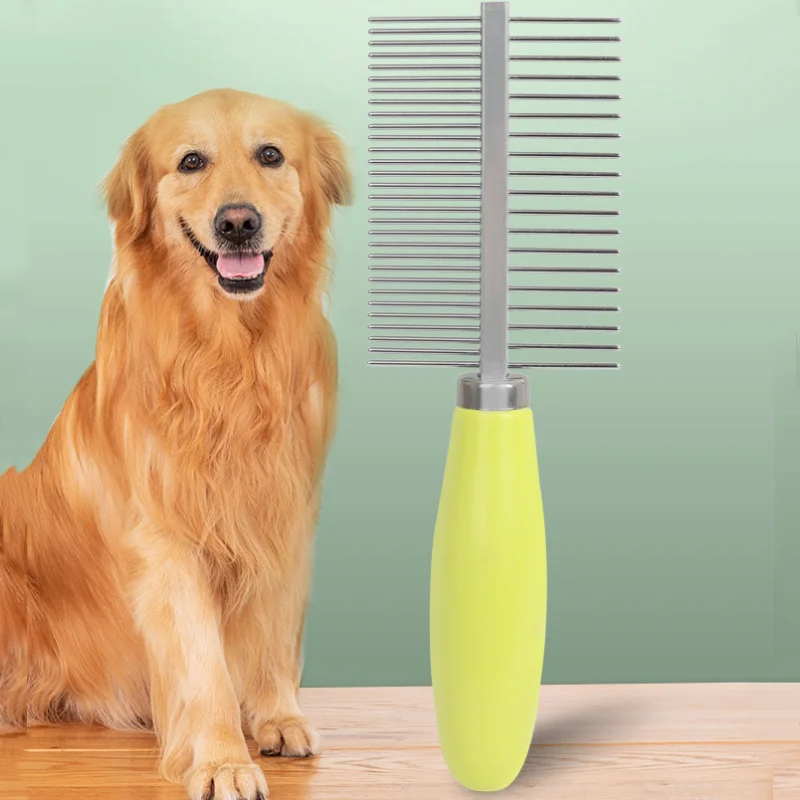 

Dog Brush Double-sided Dog Comb Massage Dogs Comb Pet Hair Remover Stainless Steel Combs for Dogs Grooming Brush Pet Products