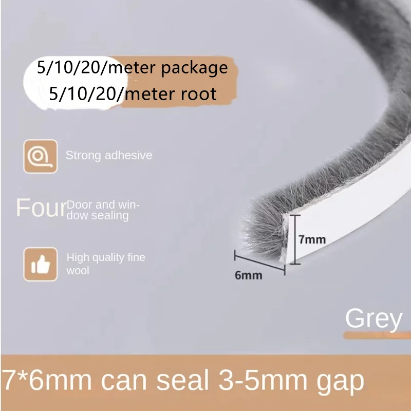 Self-Adhesive Weatherproof Door and Window Brush Strip - Sound Insulation Dust Barrier
