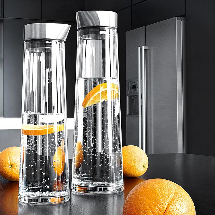 Description Picture 4 of itemThickened Glass Water Bottle with Stainless Steel Lid Cold Jug Pitcher Boiling Home and kitchen Juice